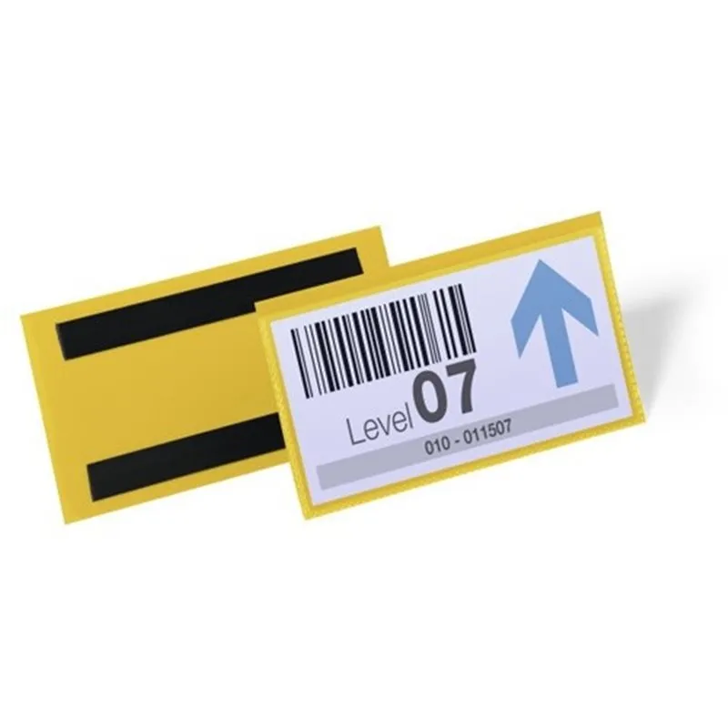 50 Pochettes d'identification magnétique 150 x 67 mm jaune