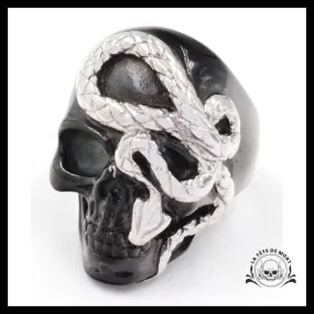 Bague Serpent Noir (Acier)