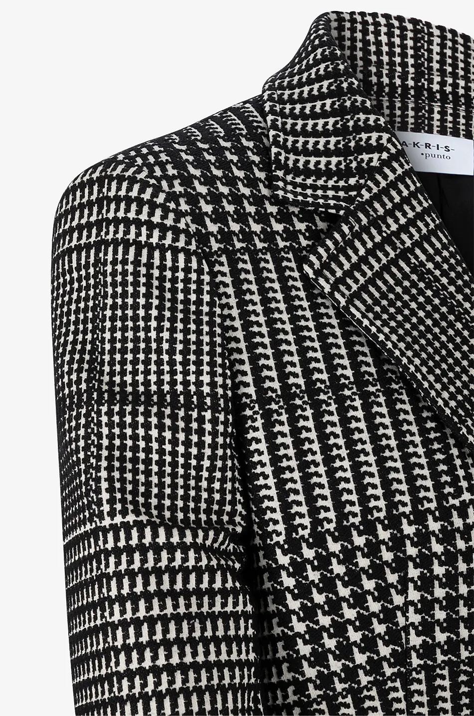 Blazer boyfriend en jacquard à carreaux prince-de-galles