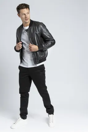blouson cuir bord cote poignées et bas