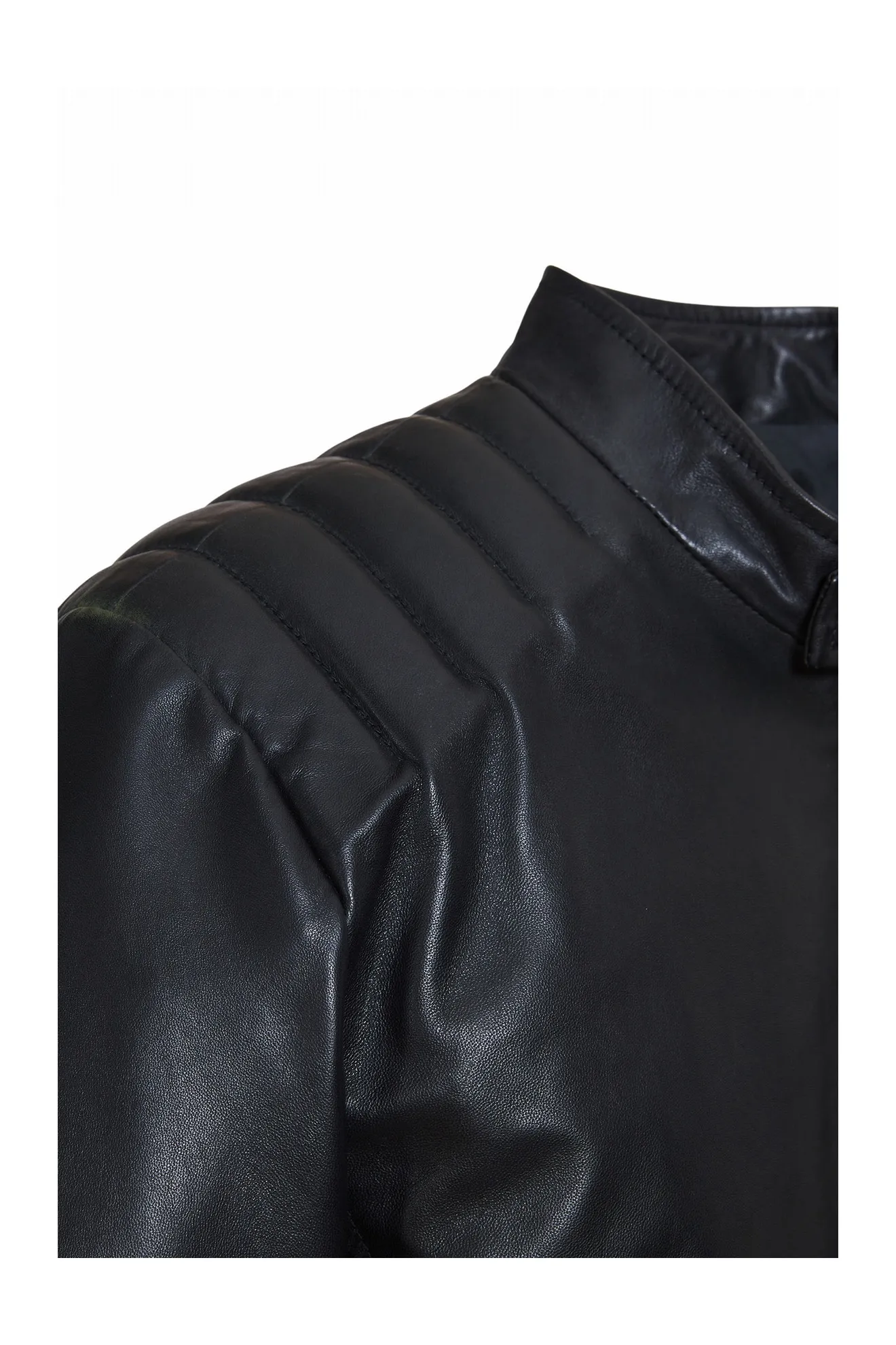 blouson cuir matelasse epaules