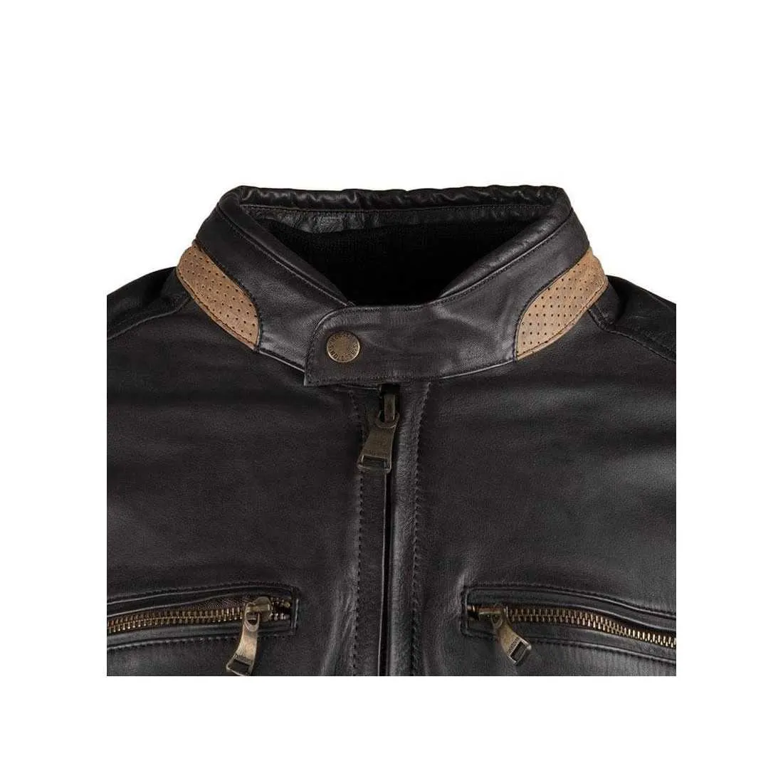 Blouson moto cuir Helstons Ace Rag marron