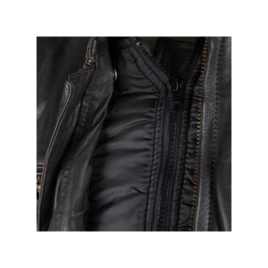 Blouson moto cuir Helstons Ace Rag marron