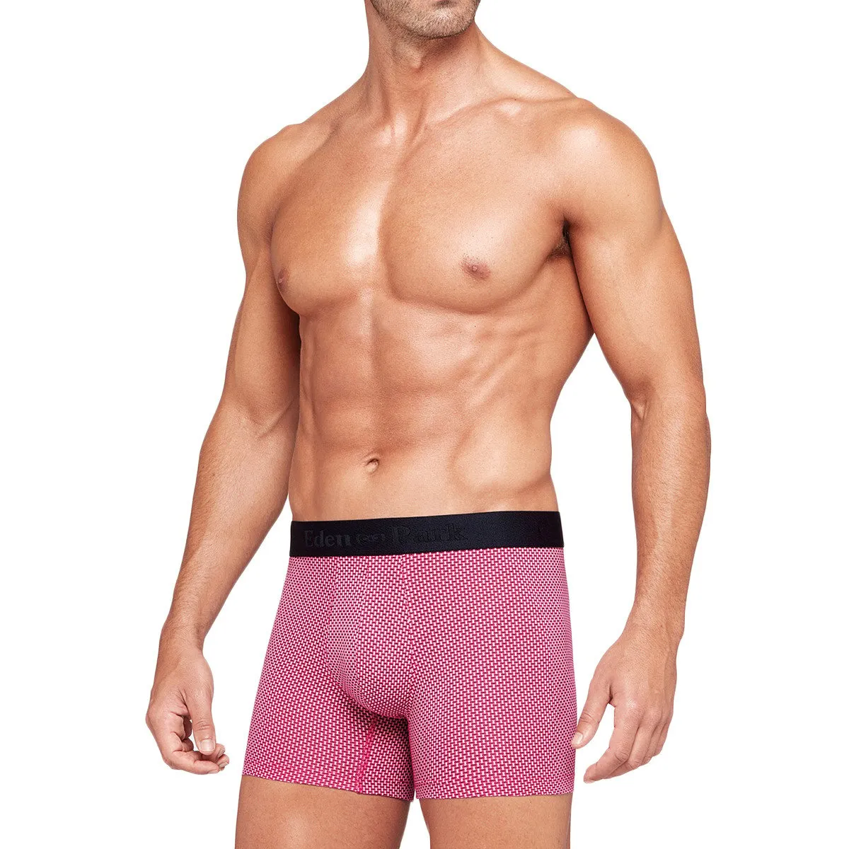 Boxer homme rose tulipe motifs noeuds papillon signé Eden Park
