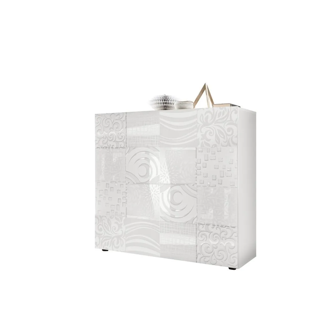 Buffet 2 portes MIRO laqué blanc brillant | 3 Suisses