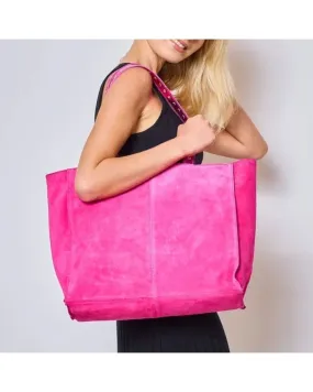 Cabas daim fuchsia - Made in Italy - Zosha Collection
