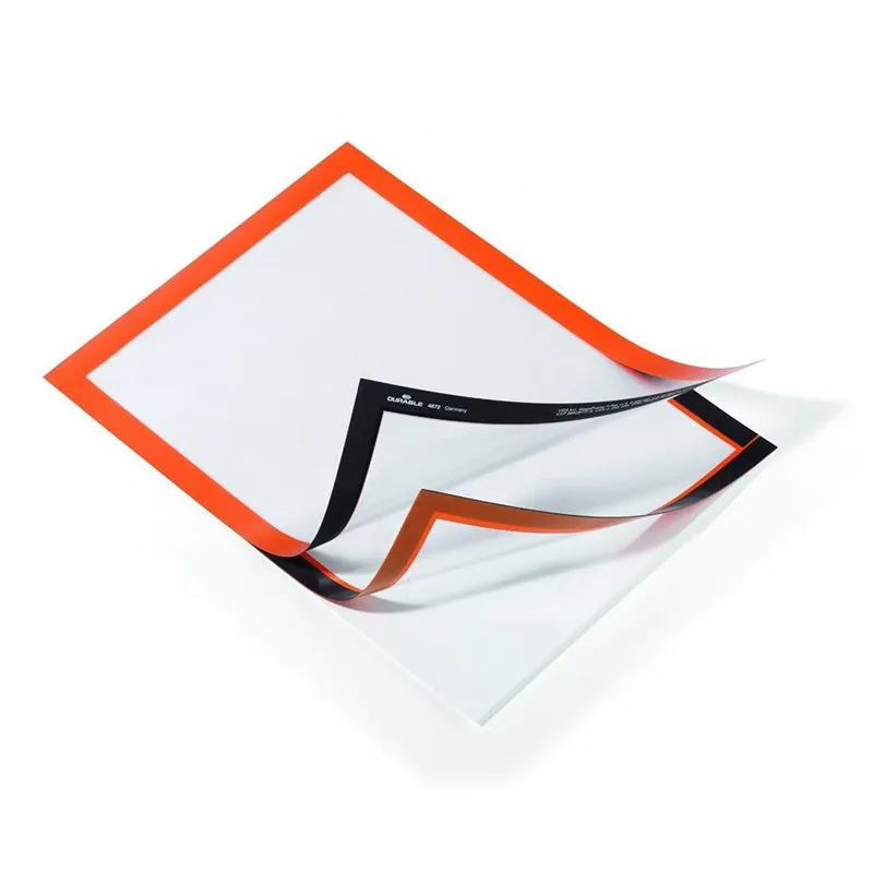 Cadre magnétique avec dos adhésif format A4 - 10 cadres - orange