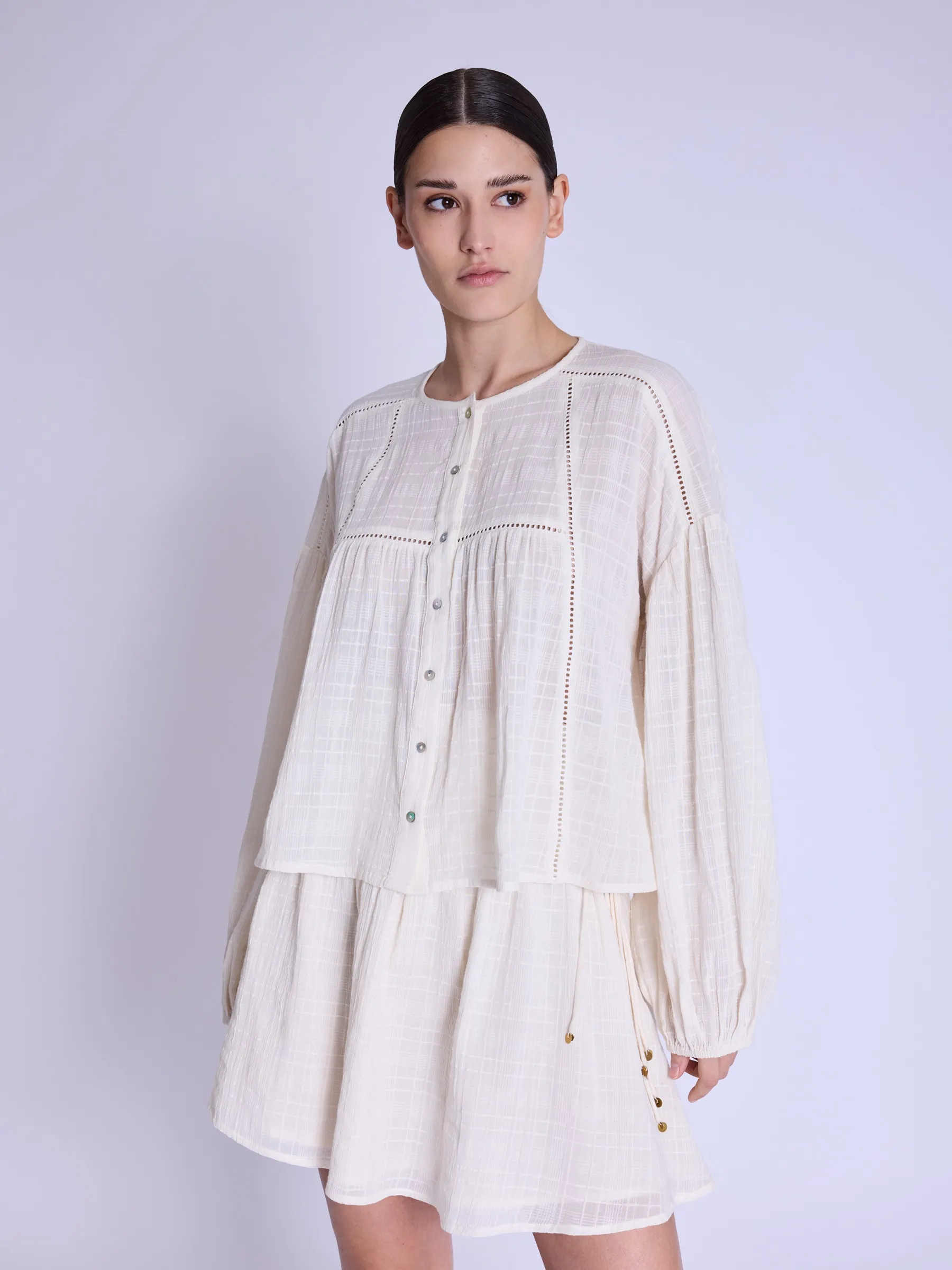 CAMELA | Chemise blanche manches tombantes