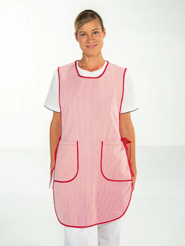Chasuble agent entretien EHPAD rayé rouge MARION