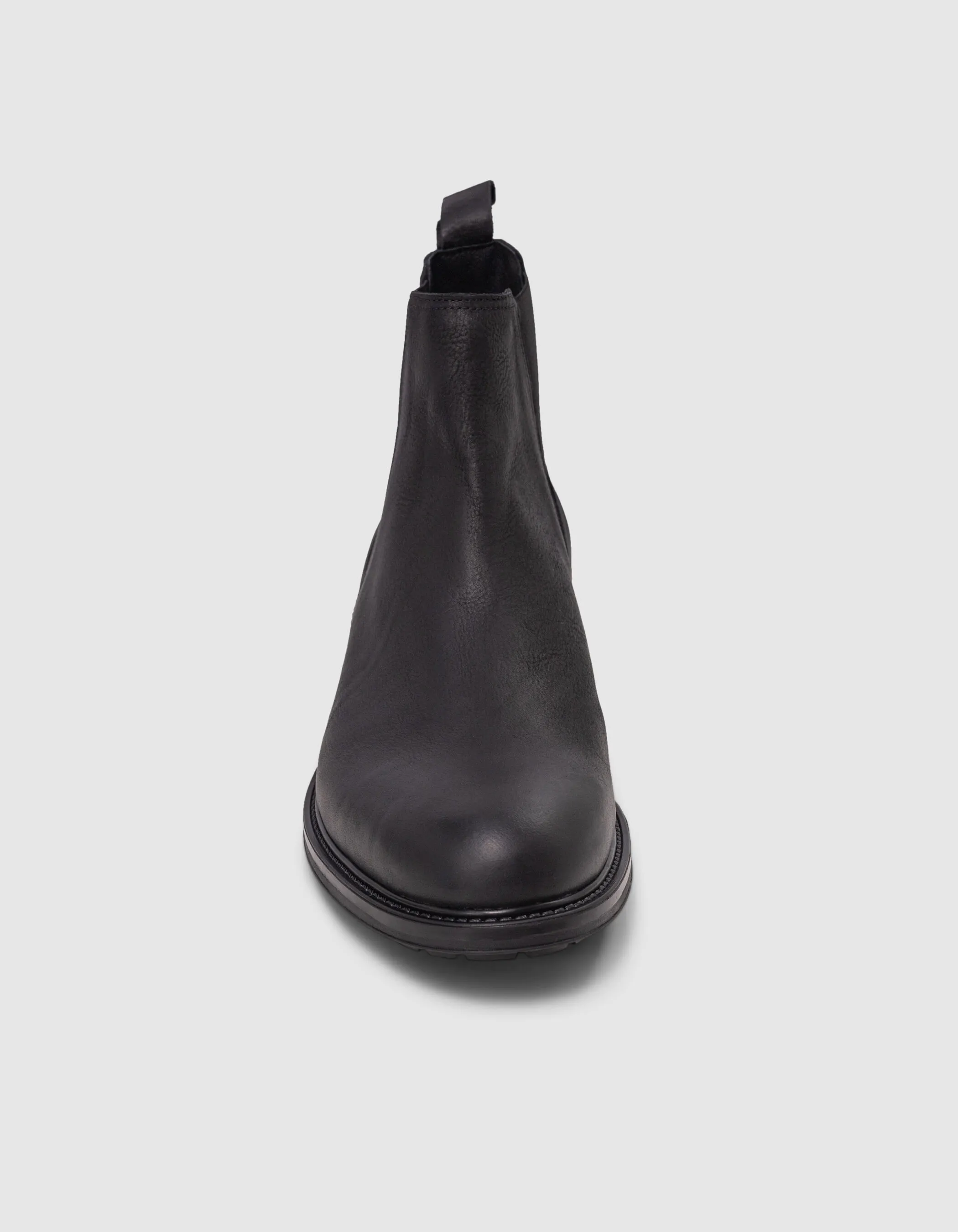 Chelsea boots noires crantées cuir nubuck Homme