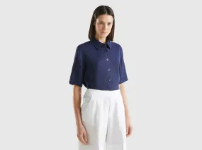 Chemise courte en pur lin