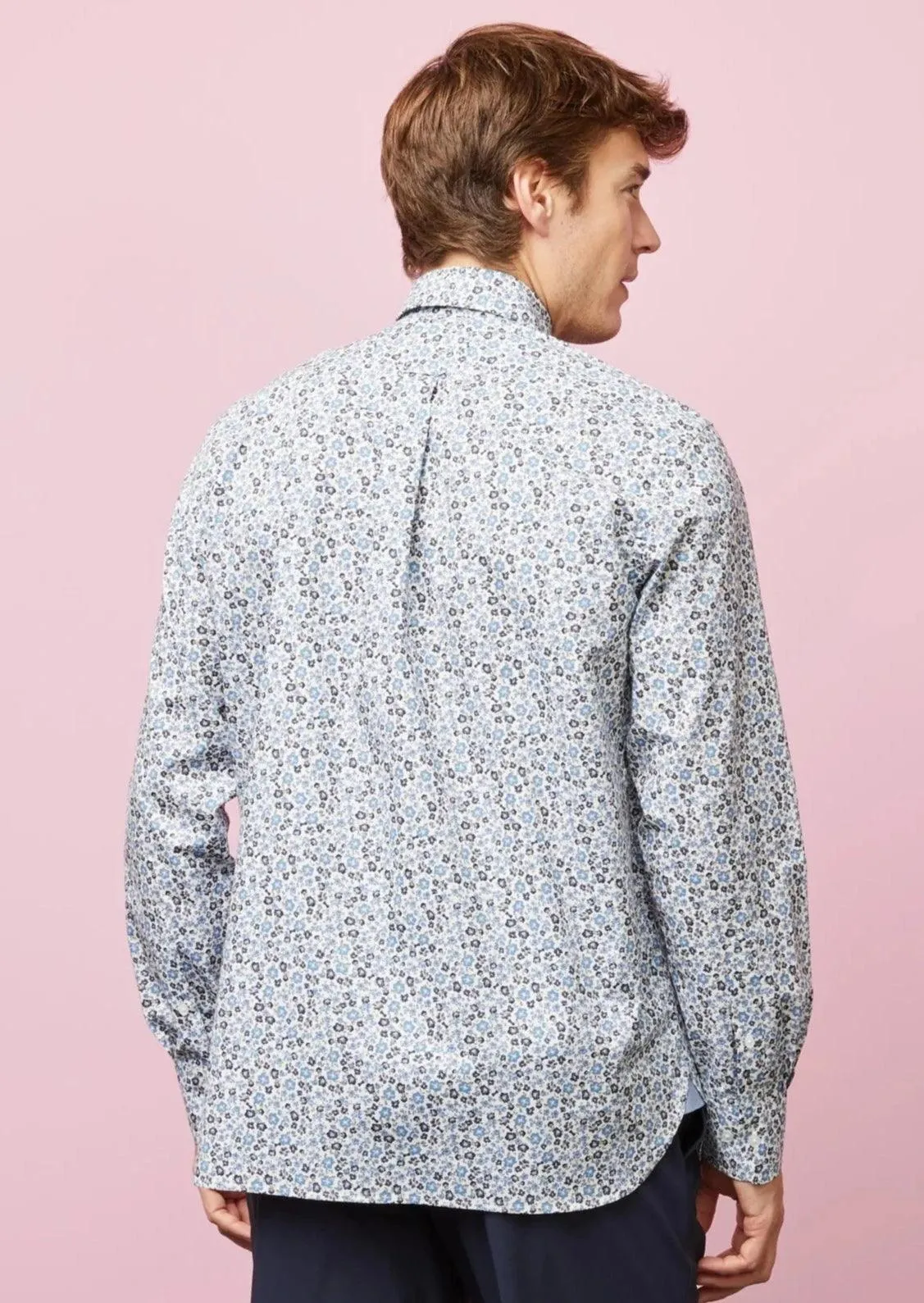 Chemise fleurie Eden Park bleue
