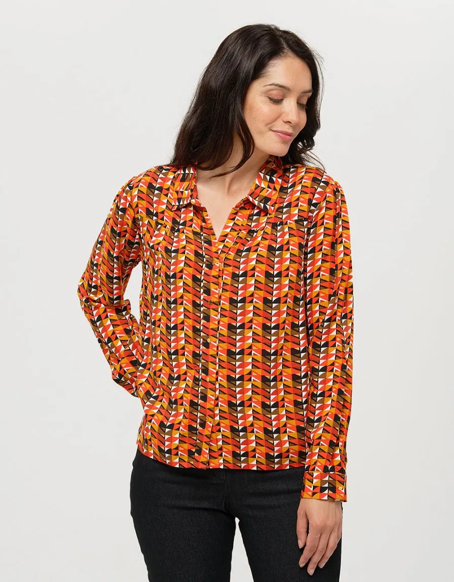Chemise fluide orange 