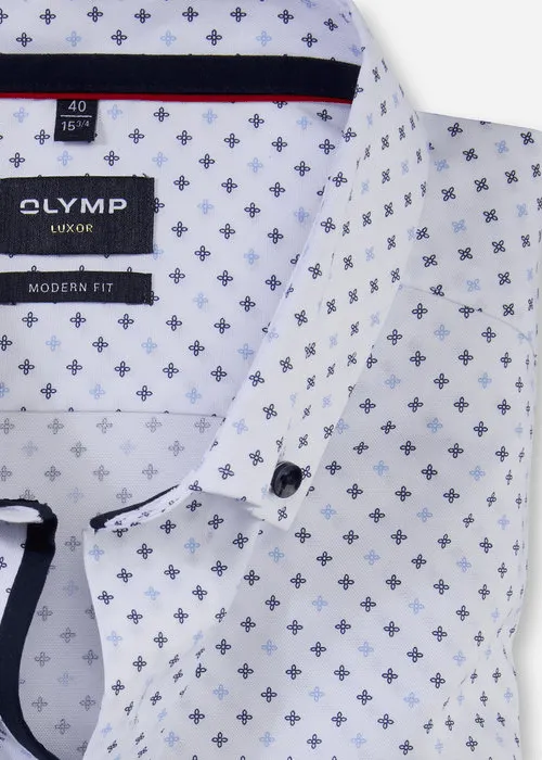Chemise à motifs OLYMP blanche
