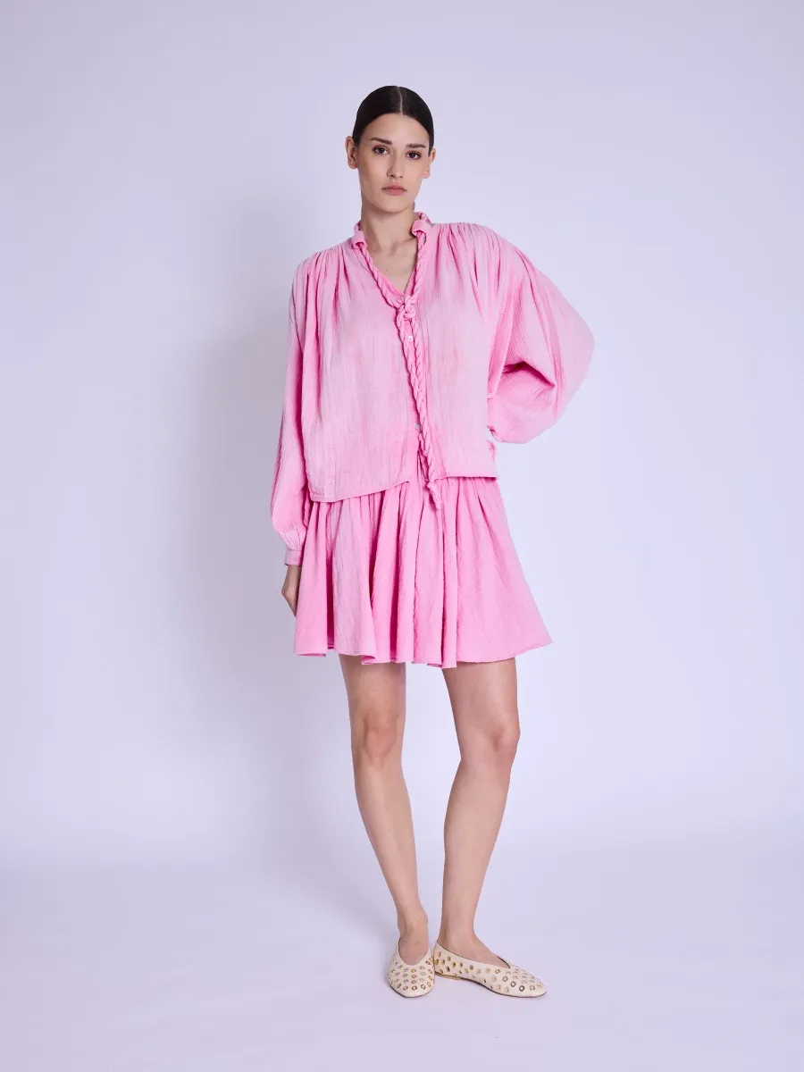 CHICA | Chemise rose manches longues
