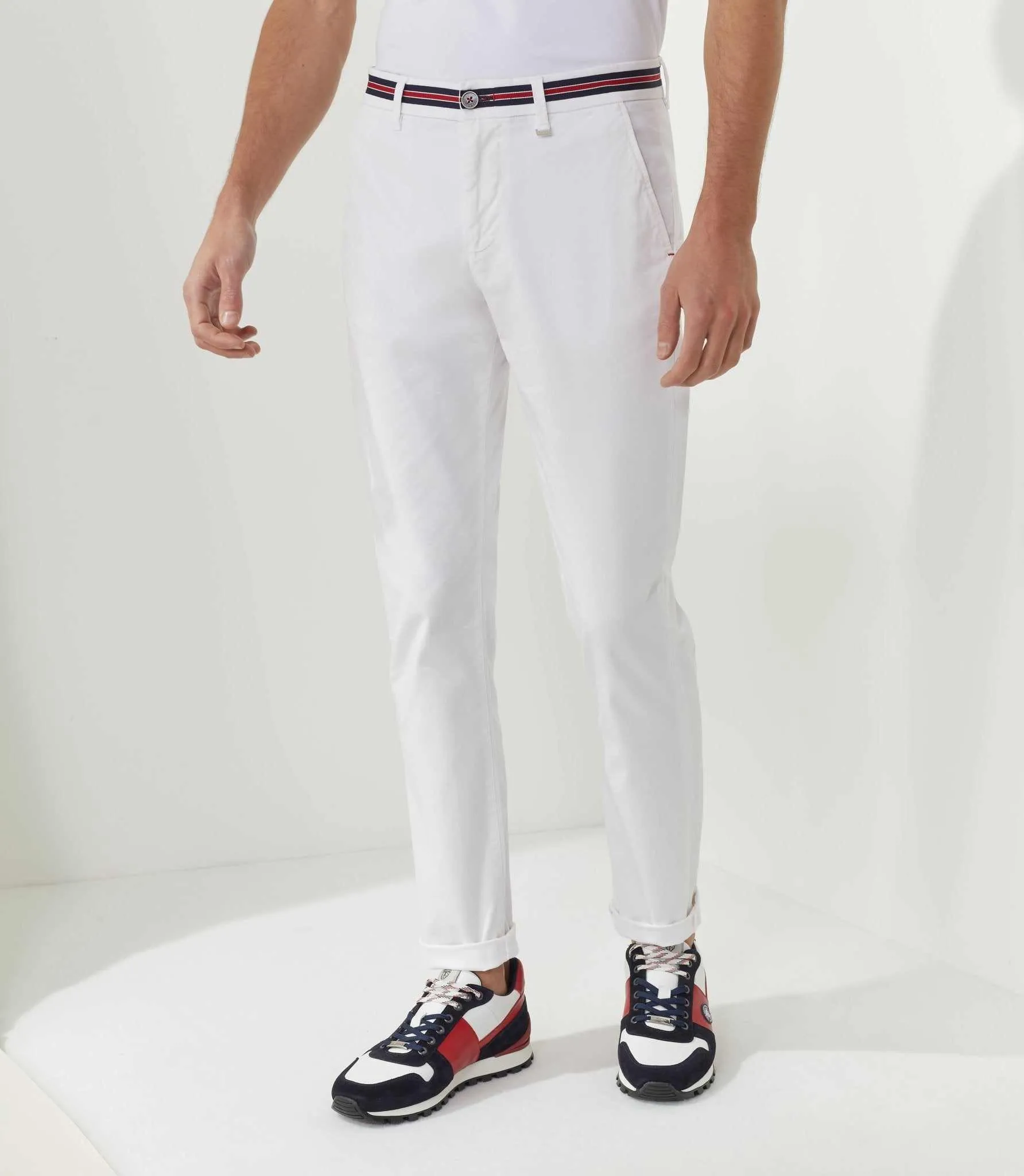 Chino blanc galon tricolore Bateau