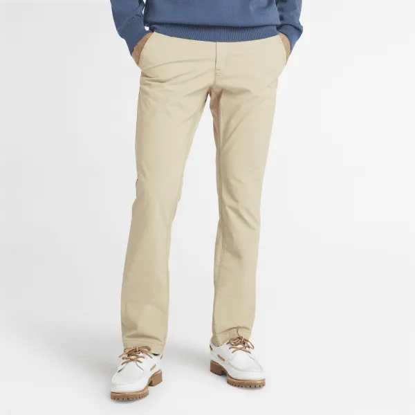 Chino en popeline pour homme en beige