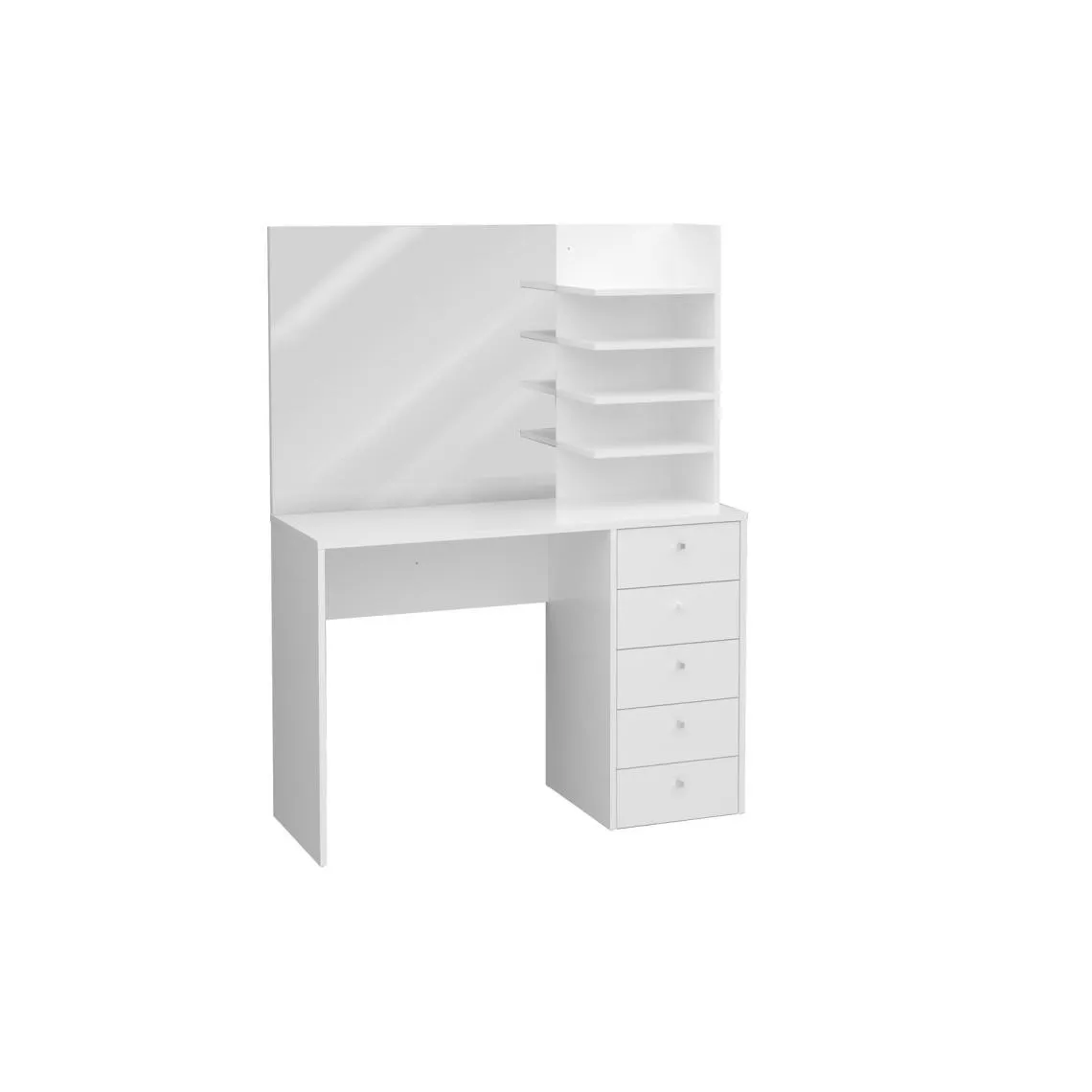 Coiffeuse avec miroir et 5 tiroirs MARL 1 blanc | 3 Suisses