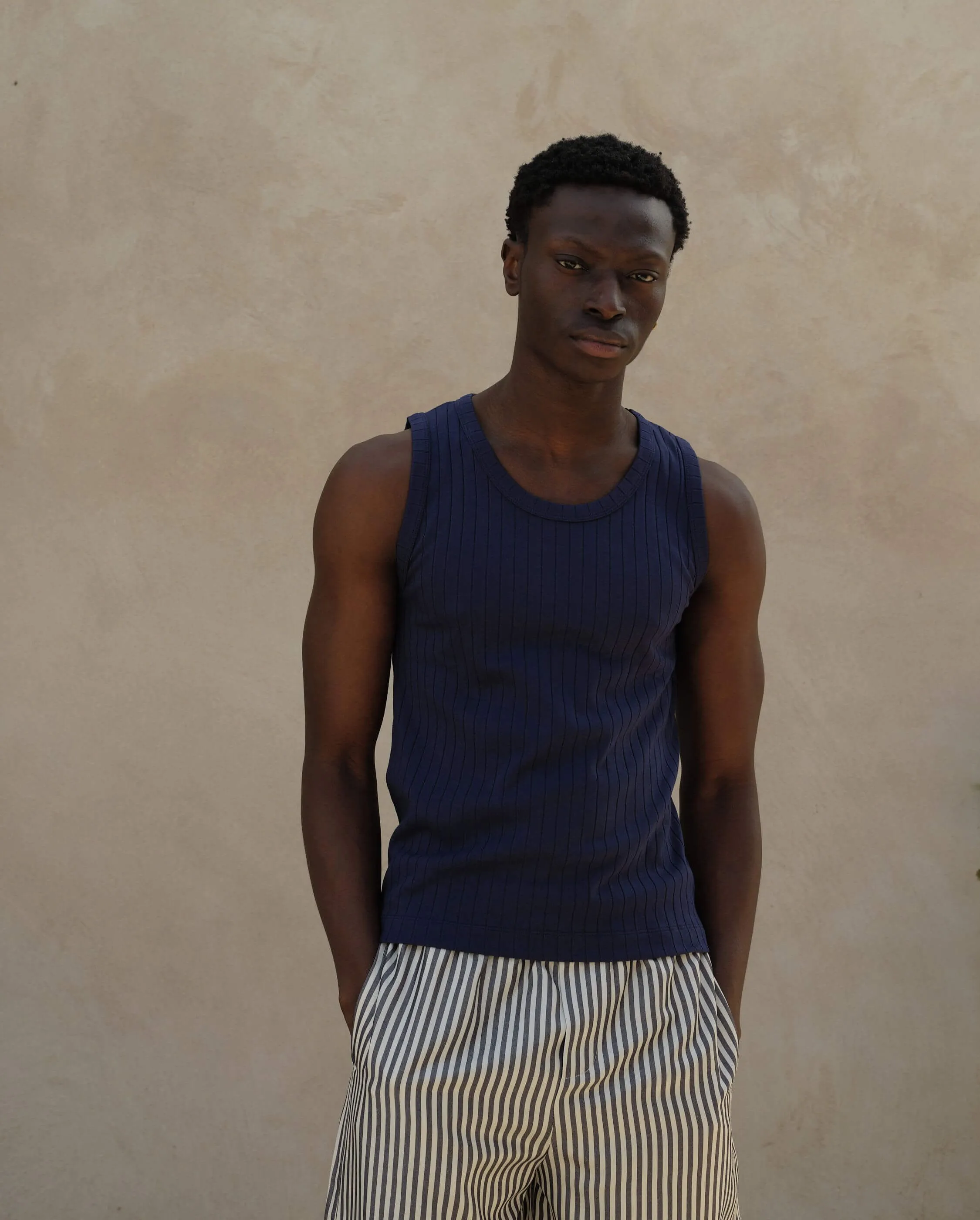 Débardeur homme coton bio, marine
