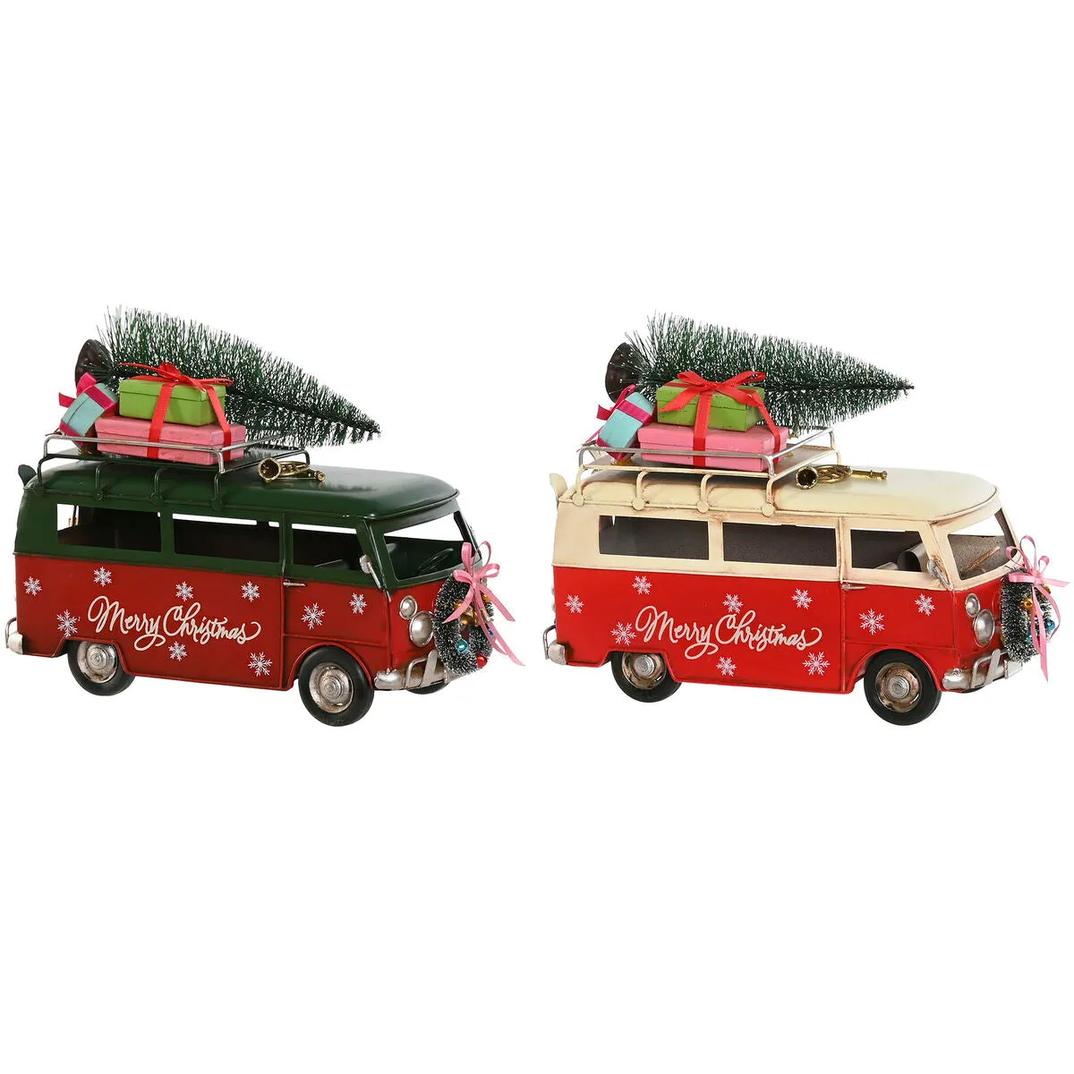 Décorations de Nol Home ESPRIT Rouge Vert 27 x 12 x 20 cm (2 Unités)