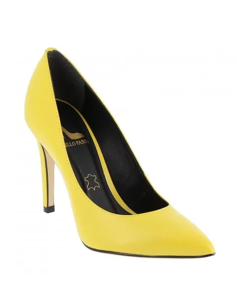 escarpins classiques cuir jaune 10 cm