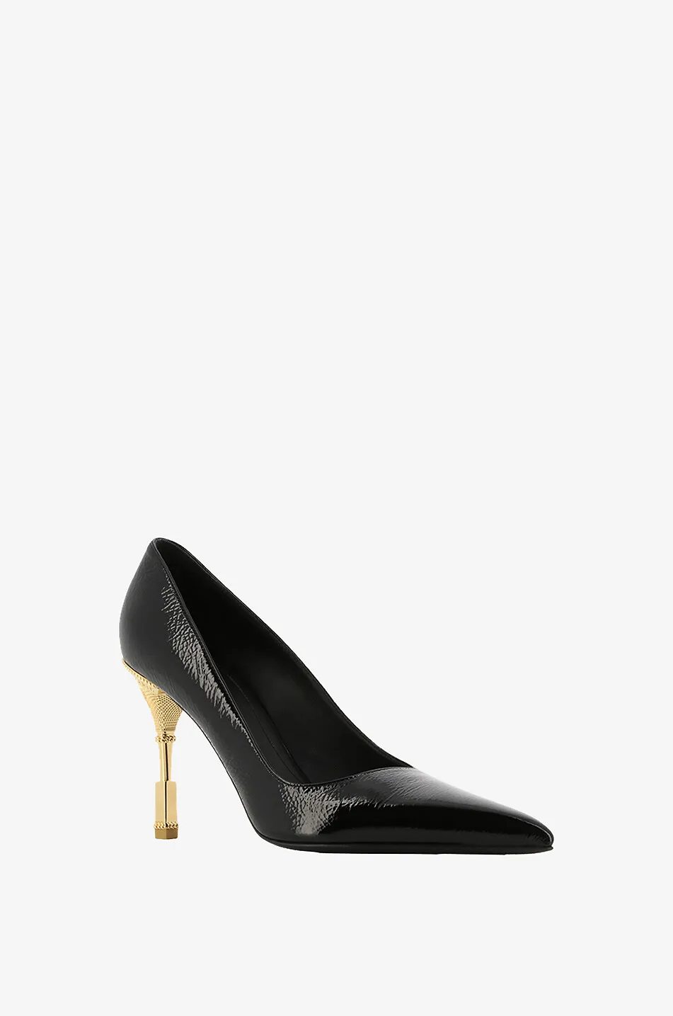 Escarpins en cuir verni craquelé Moneta 100