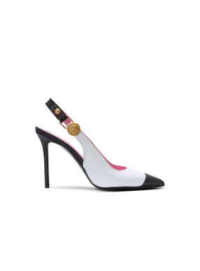 ESCARPINS EVA BICOLORES EN CUIR DE VEAU EMBOSSé GRID - BALMAIN pour FEMME | Printemps