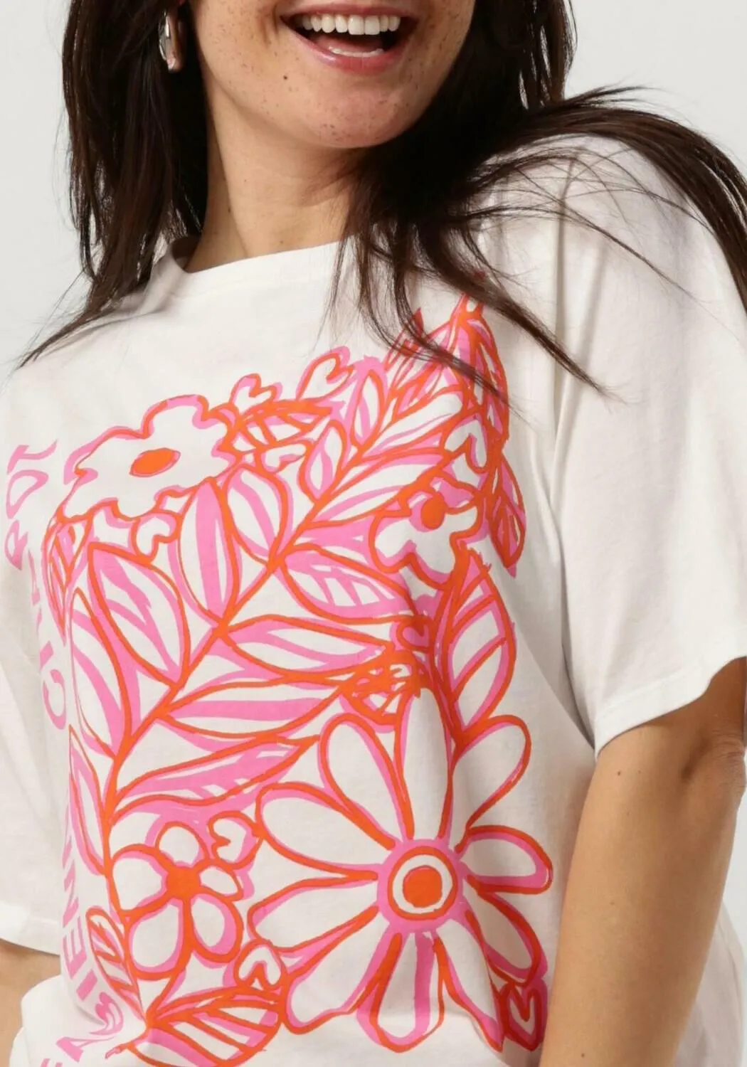 fabienne chapot t-shirt fay bloom pink t-shirt écru