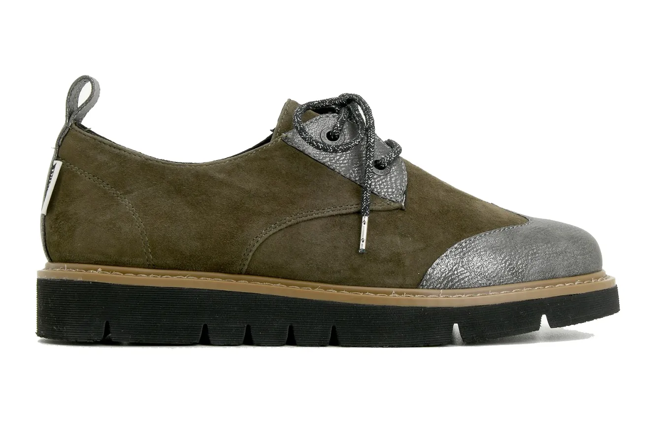 Fox Derby Glint Goatsuede Acier Kiwi