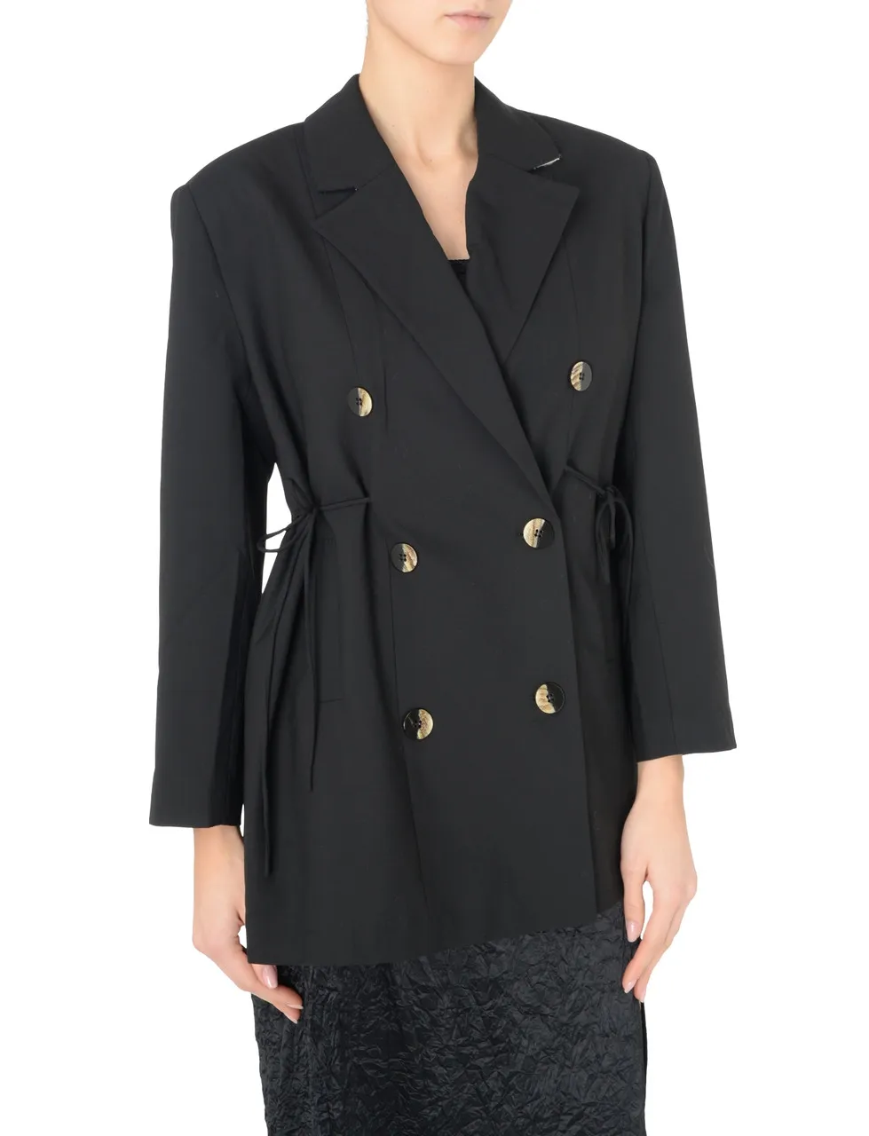 Ganni Blazer oversize en viscose noire