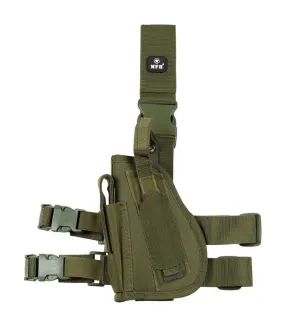 Holster, kaki, fix. cuisse et ceint., gauche