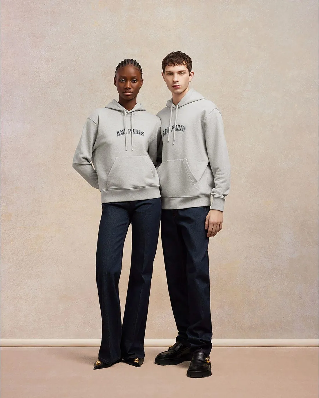 HOODIE AMI PARIS GRIS CENDRE CHINE - Ami | Chez Maman Rouen