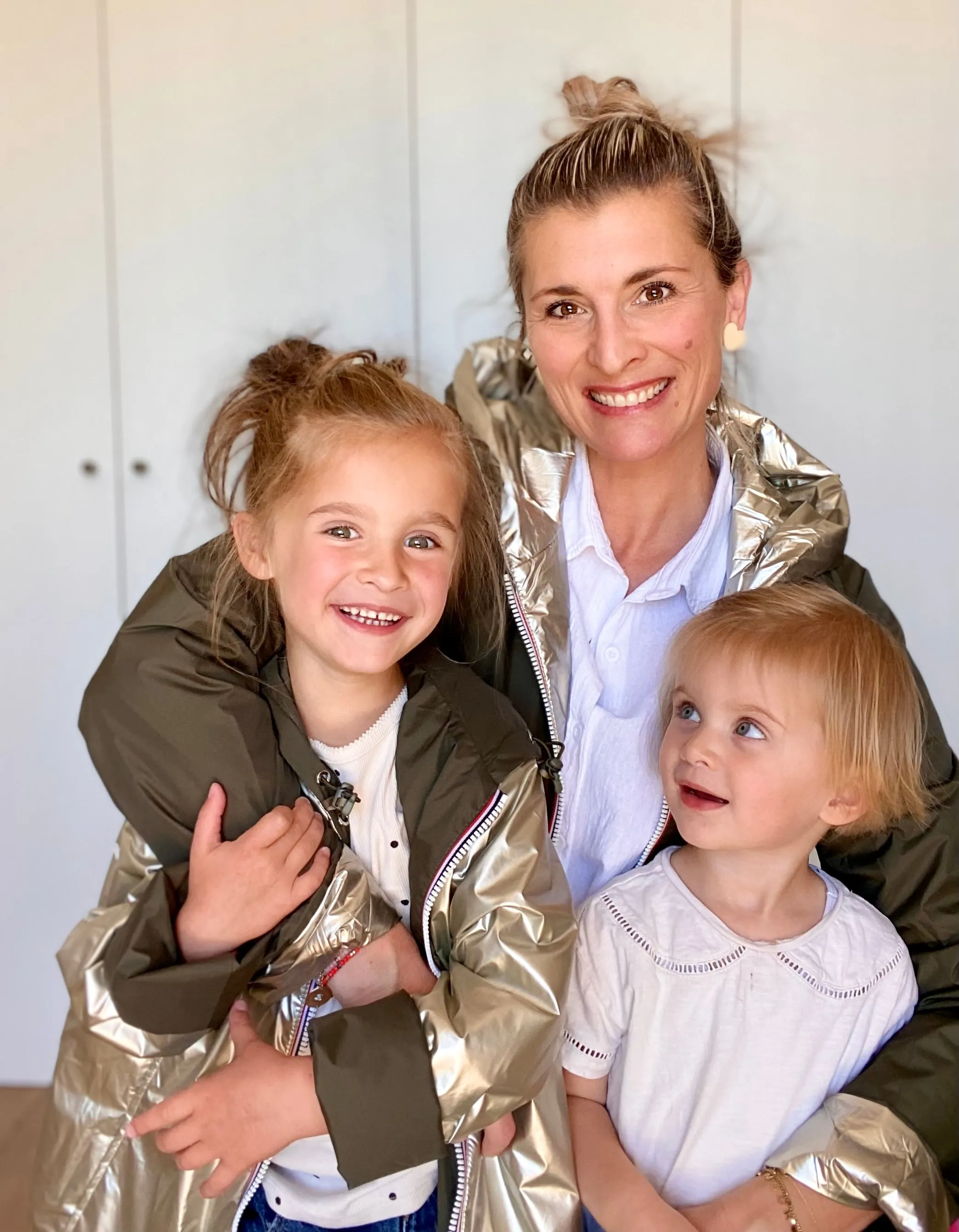 Imperméable réversible rembourré LOUISON KIDS enfant (mixte) - Kaki / Doré