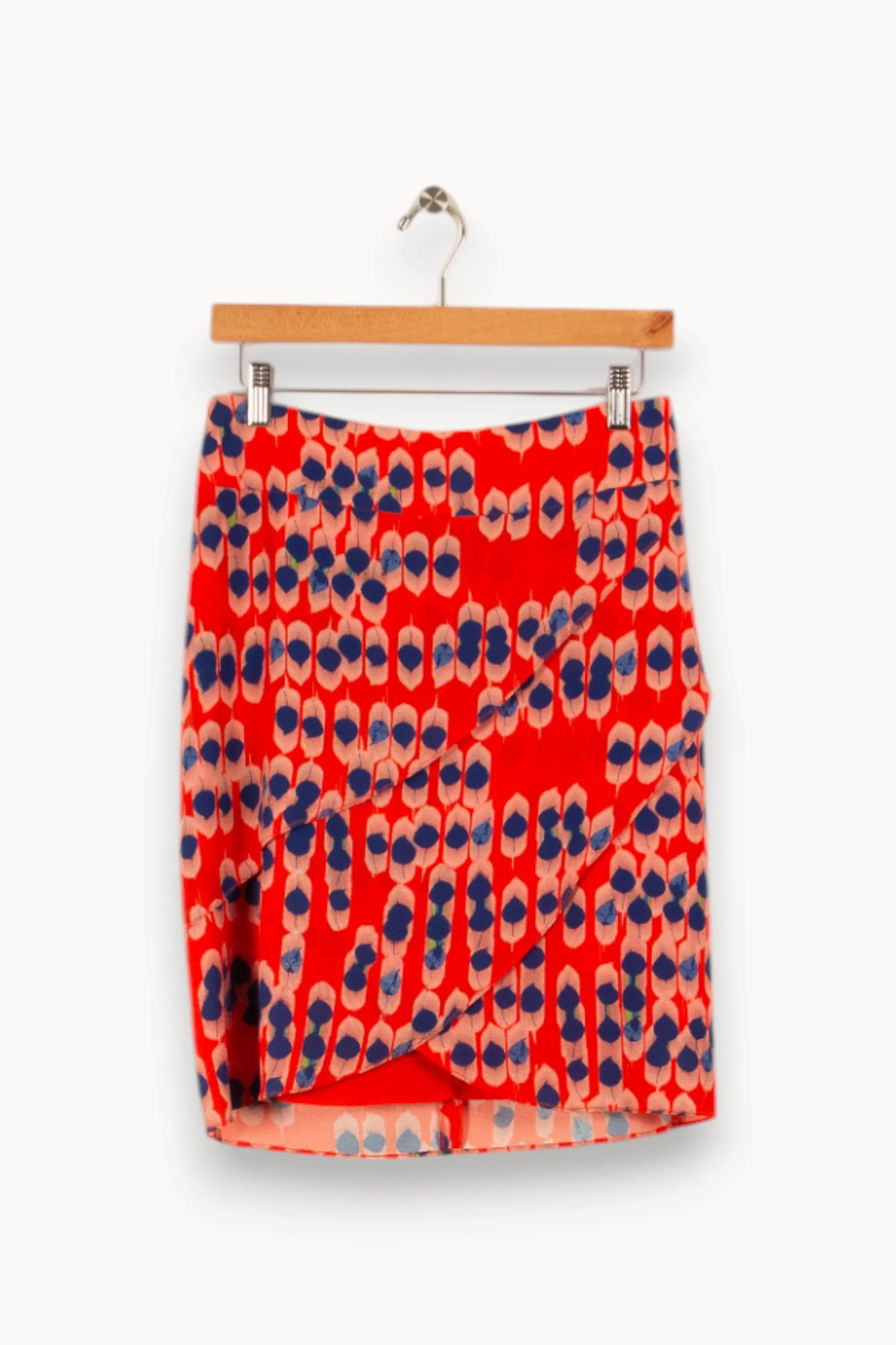 Jupe rouge à motifs - Taille M/38