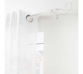 Kit Tringle Extensible 120 à 210 Cm Peint Arabesque Blanc