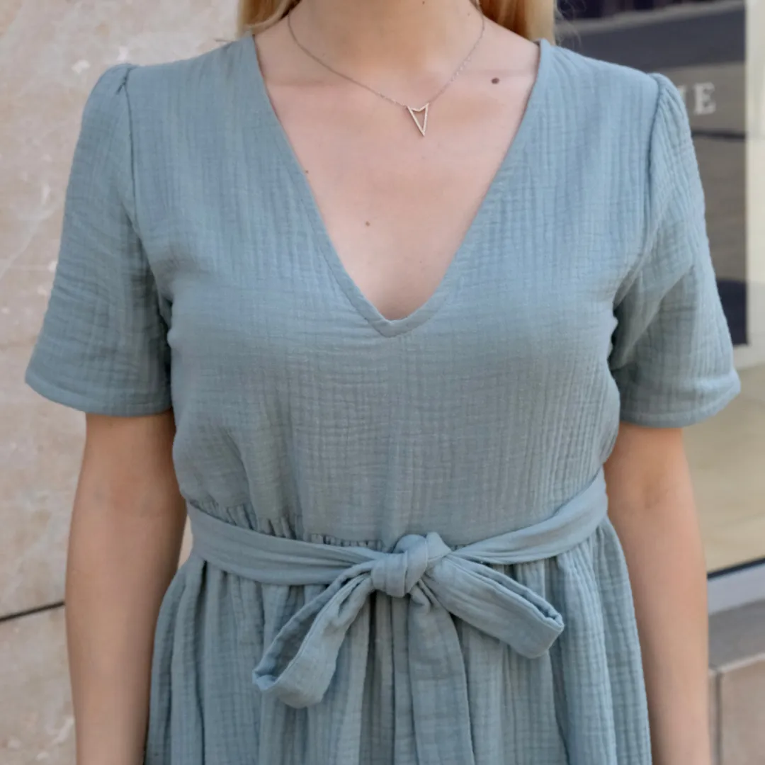 La robe longue franaise en triple gaze de coton bio