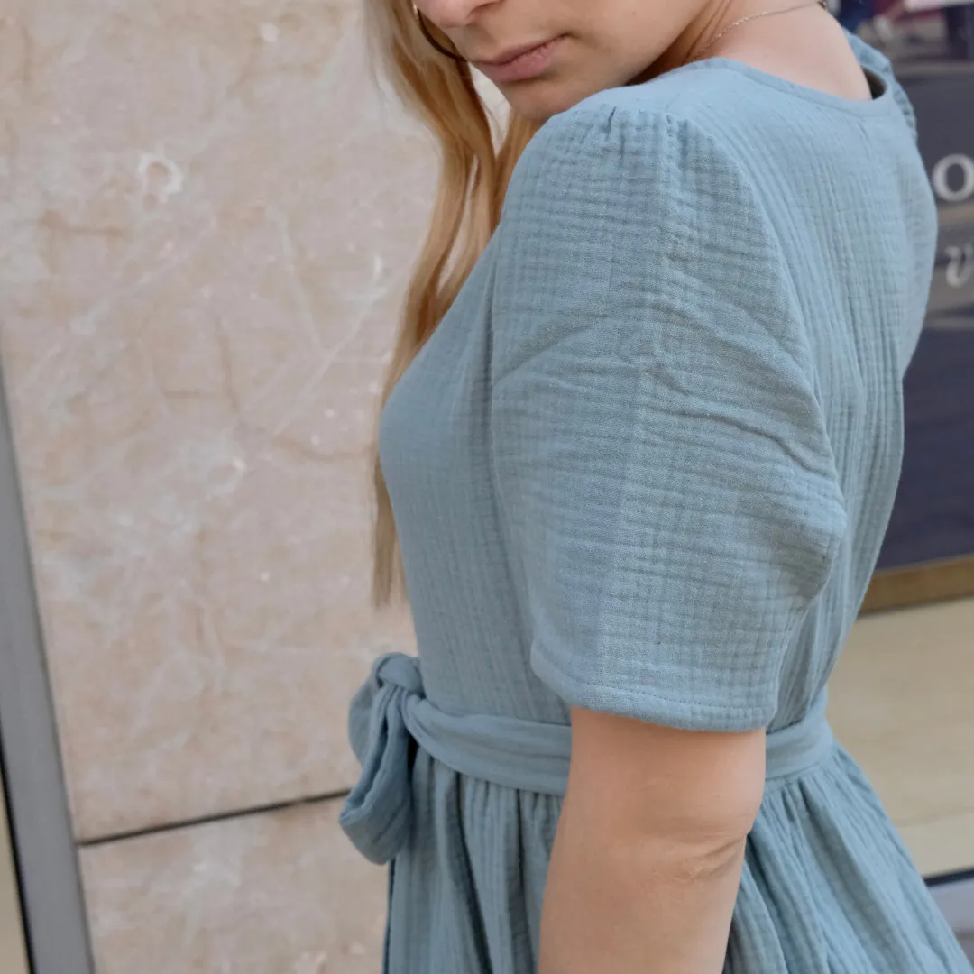 La robe longue franaise en triple gaze de coton bio