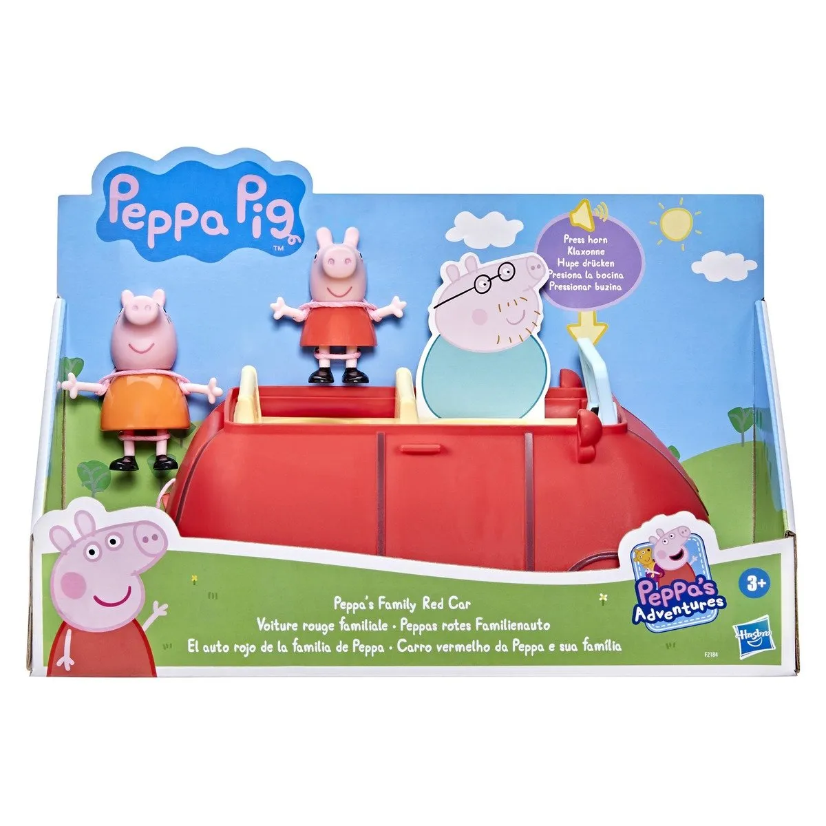 La voiture rouge + figurines Peppa Pig