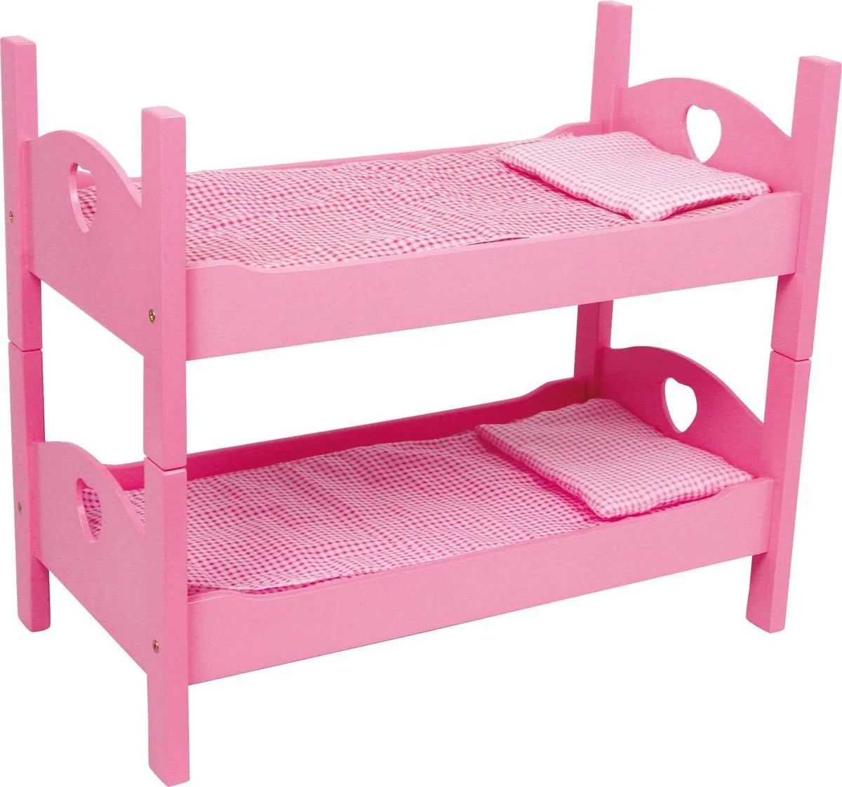 Lit superposé pour poupées - en bois - rose - 2871 