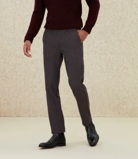 Pantalon chino esprit lainage bordeaux Créatif