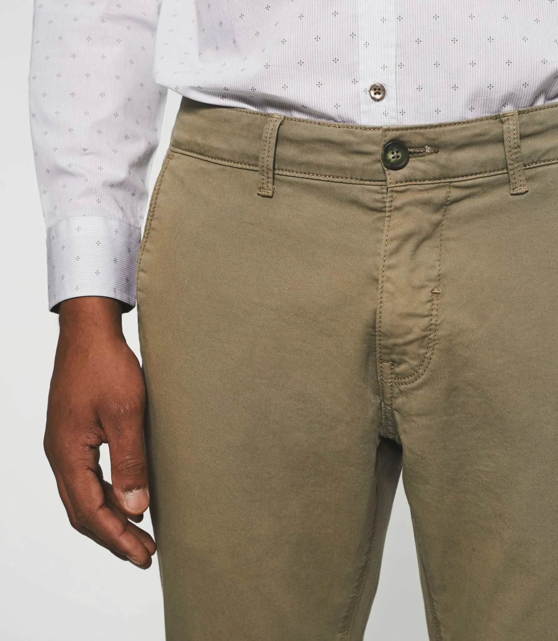 Pantalon chino slim kaki clair VALOR