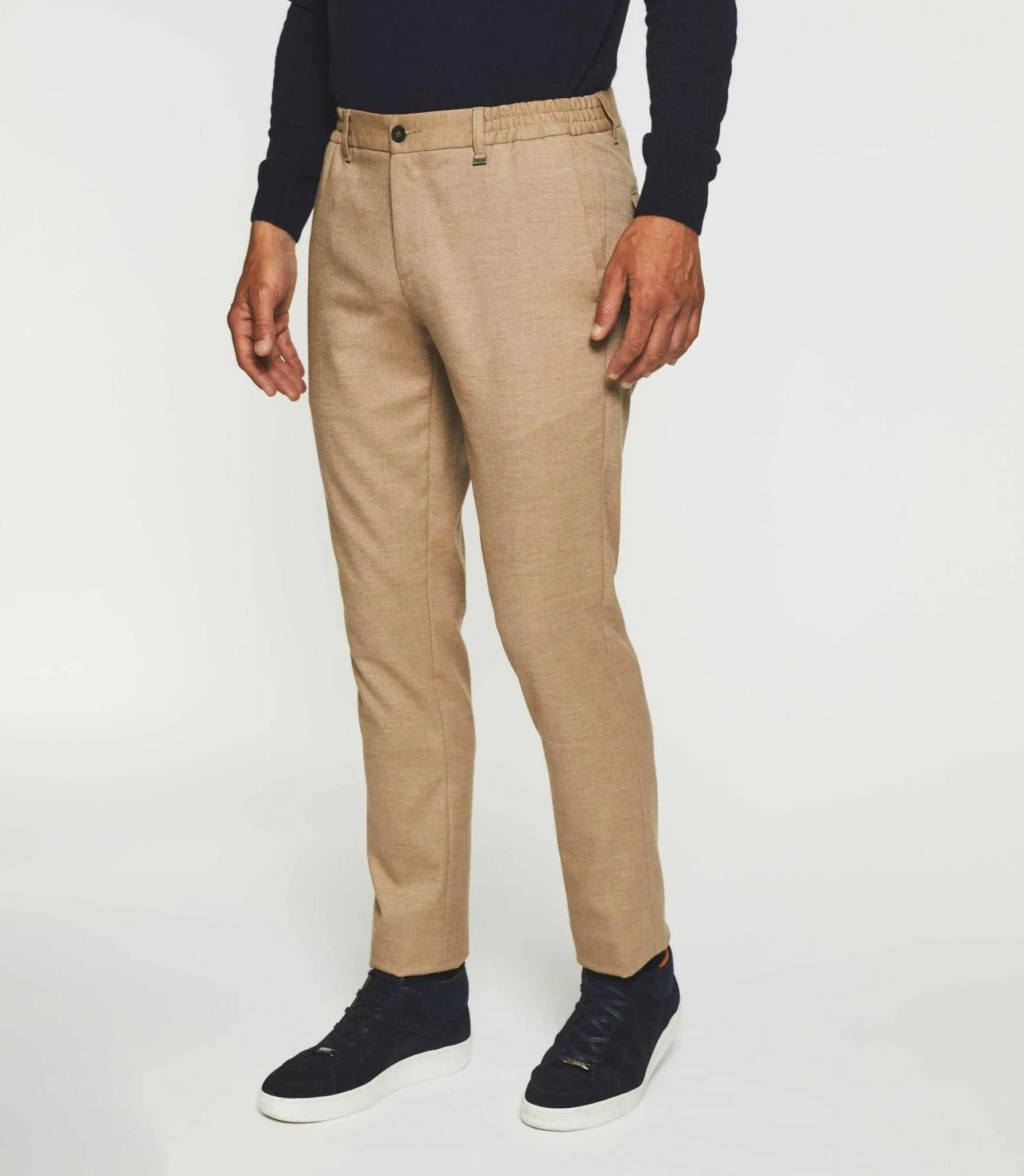 Pantalon chino taille élastique camel VAMBO