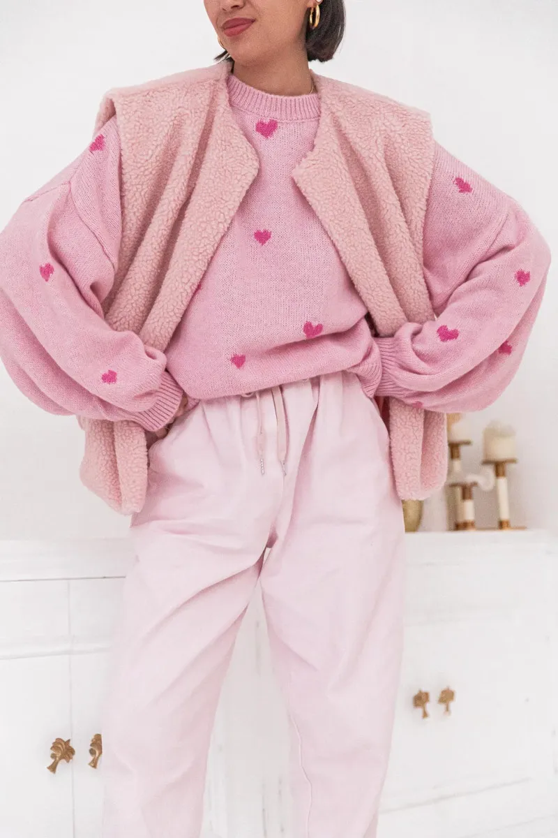 pantalon rose taille elastique