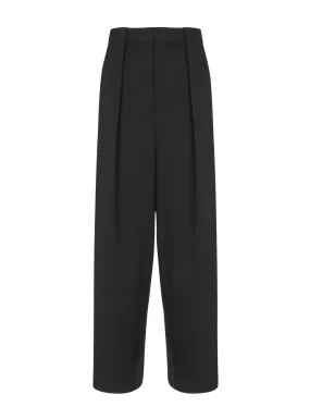 PANTALON à PLIS EN GRAIN DE POUDRE - BALMAIN pour FEMME | Printemps