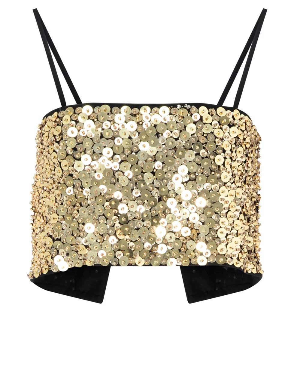 Pinko Débardeur avec paillettes et strass dorés
