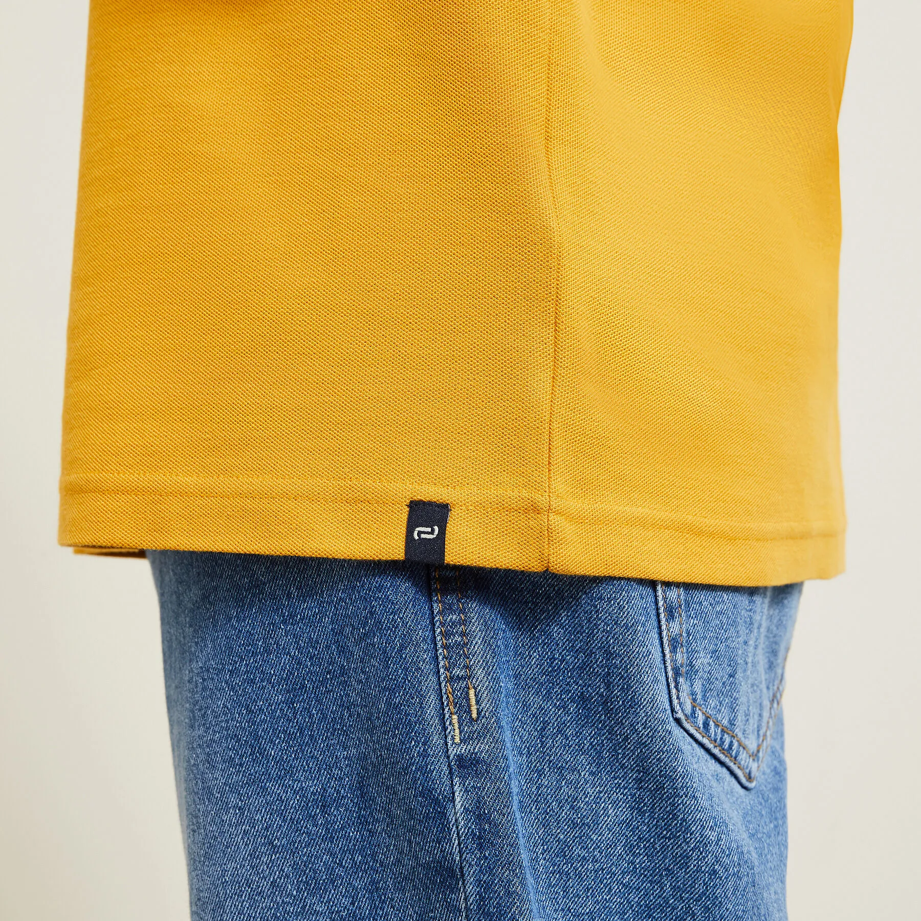 Polo manches courtes uni piqué Jaune foncé | Jules