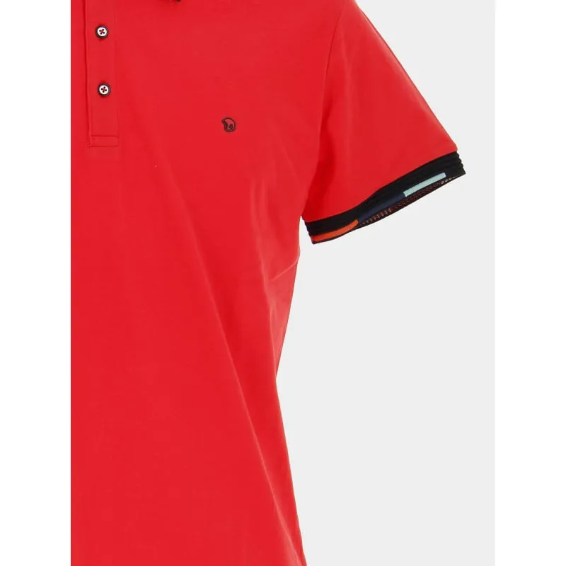Polo uni geary col noir rouge homme - Benson & Cherry | wimod