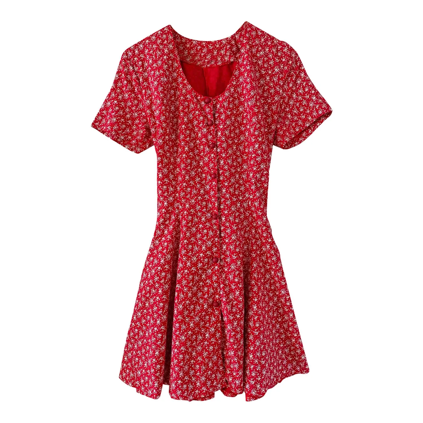 Robe boutonnée à fleurs