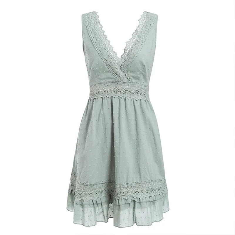 Robe Dentelle Verte