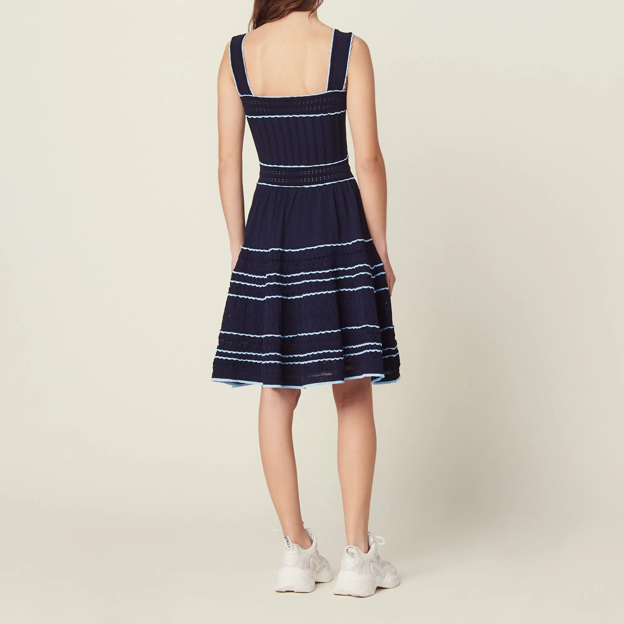 Robe en maille pointelle à bretelles